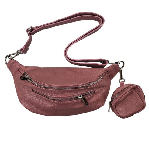 Crossbodybag mittelgroß mit zwei Reißverschlüssen und kleinem Geldbeutel extra